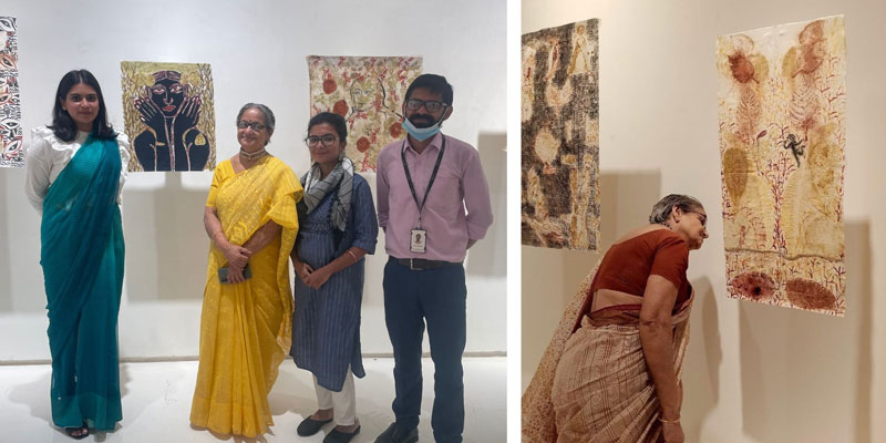 The KIAC conservation team with the artist Arunima Choudhury at the installed exhibition