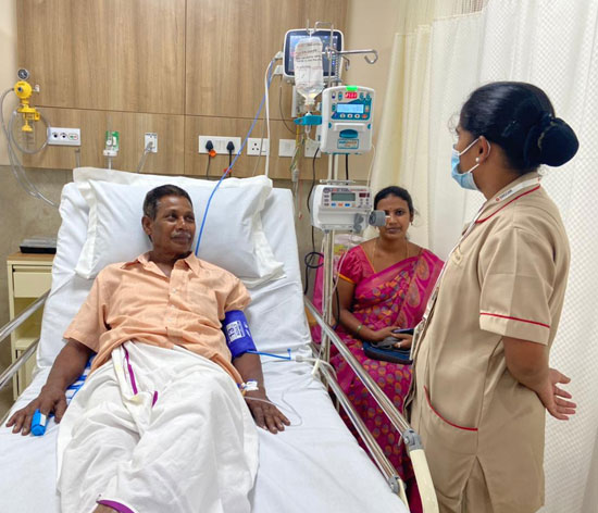 A hopeful patient being treated in SVICCAR, Tirupati