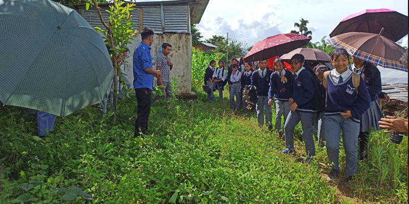 Start them young – a transect walk for school children organised as part of SBCC