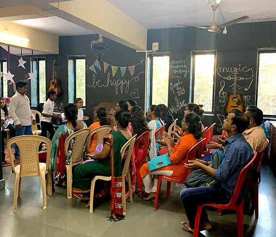 A class presentation in progress at the Sion Learning Centre